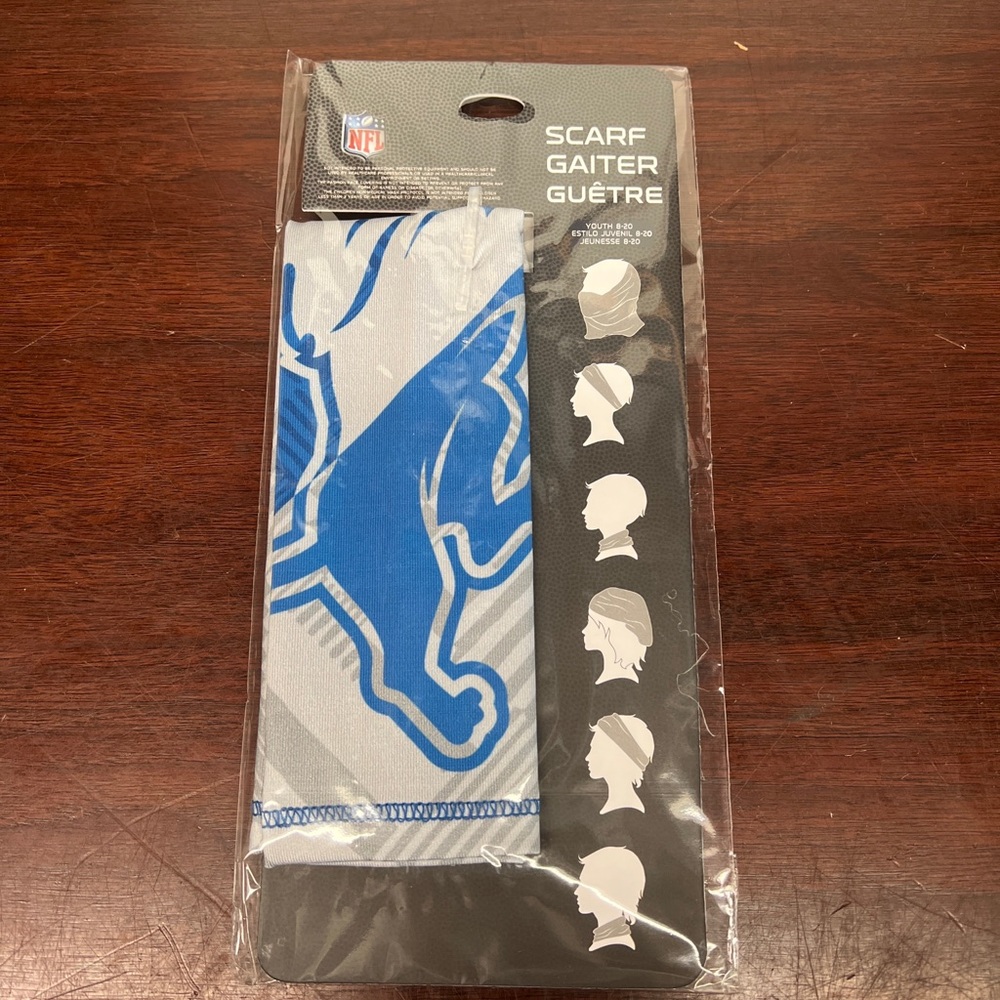 Detroit Lions Officially Licensed NFL Youth Scarf/Headband NEW